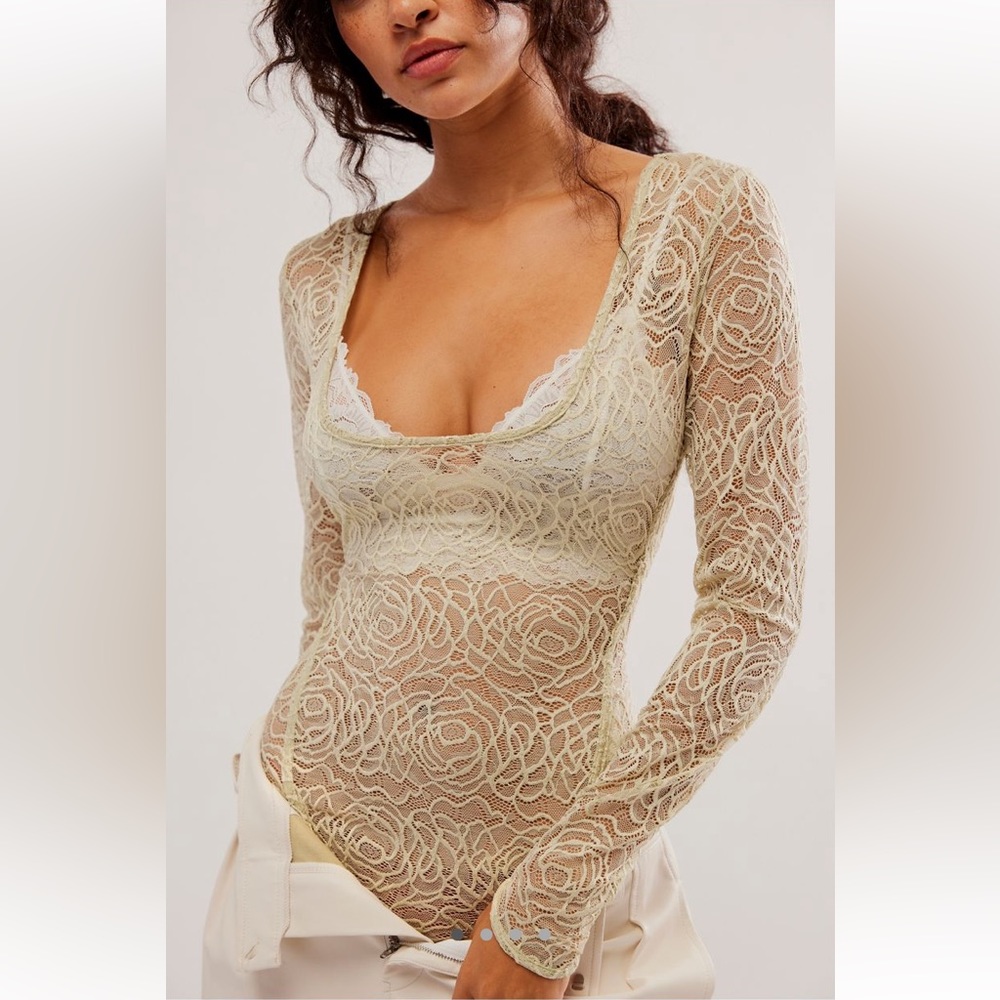 Free People In My Head Bodysuit Quiet Fern NWT XS